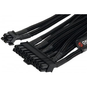 Orico 24-pin ATX Male - 20+4-pin ATX Female, 0.45m, negru sleeved