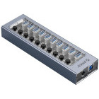 Hub USB Orico AT2U3-10AB, 10x USB 3.0 Grey
