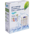 AquaPUR Set 3x cartuse filtrante pentru PUR3 / RO, 10 inch, PP expandat & carbune activ bloc & carbune activ granular