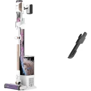 Shark DetectClean & Empty FlexWand IW3612EU, vertical, 240W, 0.42L, Alb/Auriu