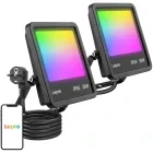 Lepro Proiector LED RGB Smart F1, Wi-Fi, 30 W, IP65, 2 buc
