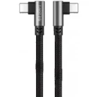 Cablu de date / adaptor Logilink CU0461, USB-C Male la USB-C Male, Angled, 100 W, 1 m, Black