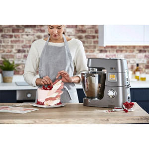 Kenwood KWL90.004SI Titanium Chef Patissier XL, 1400 W, 6 functii presetate, 2 vase 7 l/ 5 l, 13 trepte viteza, cantar integrat, sistem de incalzire, 4 accesorii, argintiu