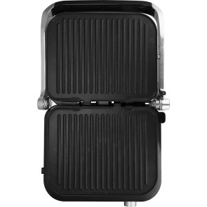 Fram Gratar electric FEG-2100SSBK, 2100W, deschidere 180˚, placi detasabile, 7 programe presetate + manual, senzori pentru detectare grosime, temperatura reglabila, dimensiuni placi: 31.3 x 24.4cm, Argintiu