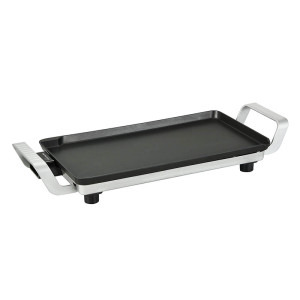 Fram Gratar electric FEG-F2500SL, 2500W, placa fixa turnata, invelis antiaderent, placa 52 X 26 cm, temperatura ajustabila, maner rece, maner din aluminiu turnat, Negru/Argintiu, Negru-Gri