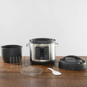 Crock-Pot Multicooker cu gatire sub presiune Turbo Express CS062X, 5.6 l, control digital, gatire Sous Vide, 15 programe, 7 moduri de gatire, argintiu, 1400W