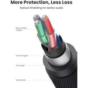 Ugreen AV183, Jack 3.5 mm Male - Jack 3.5 mm Male, 3m, negru-gri