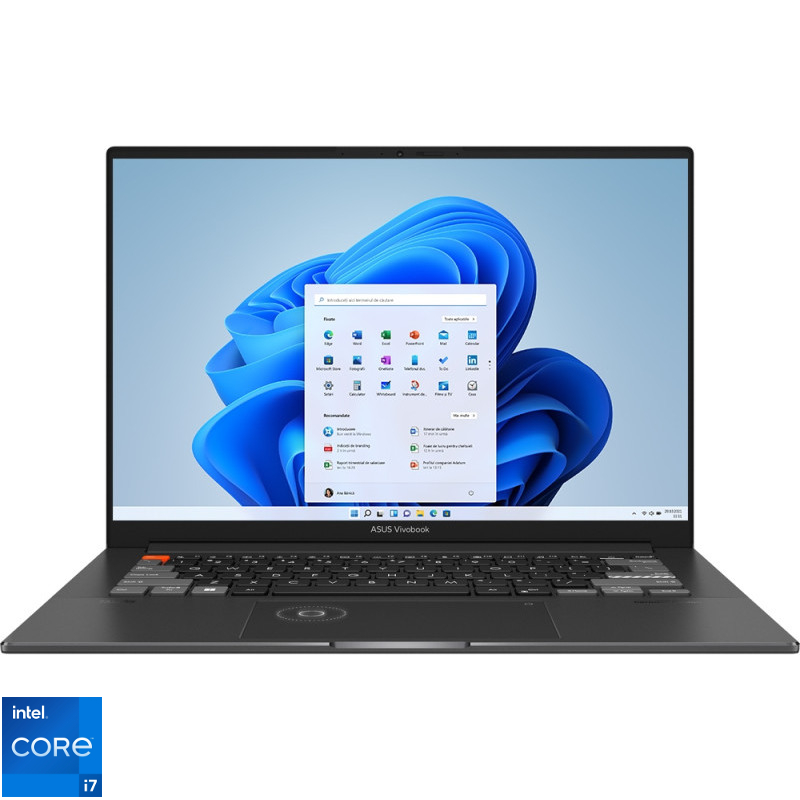 Laptop ASUS 14.5'' Vivobook Pro 14X OLED N7401ZE, 2.8K 120Hz, Procesor Intel® Core™ i7-12700H (24M Cache, up to 4.70 GHz), 16GB DDR5, 512GB SSD, GeForce RTX 3050 Ti 4GB, Win 11 Pro, 0°Black