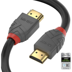 LINDY Anthra, HDMI Male - HDMI Male, v2.1, 1m, negru-gri