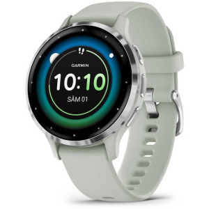 SmartWatch Garmin Venu 3S, GPS, Wi-Fi, curea silicon, Silver/Sage Gray