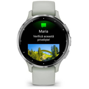 Garmin Venu 3S, GPS, Wi-Fi, curea silicon, Silver/Sage Gray