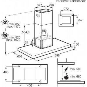 Electrolux insula EFI739X, Putere de absorbtie 740 m3/h, 1 motor, 90 cm, Conectivitate plita, Functie Breeze, Inox