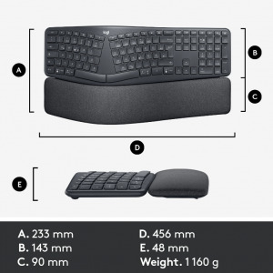 Logitech Ergo K860 US, Graphite