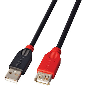 LINDY USB 2.0 tip A Male - USB 2.0 tip A Female, 5m, negru-rosu