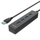Hub USB Orico W8PH4-U3, 4x USB 3.0, Negru