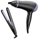 Placa pentru indreptat parul Remington Style Essentials D3016GP + Uscator de par