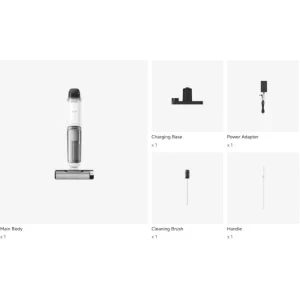 MOVA K10 Pro, autonomie 30 min, 2400 mAh, vertical cu mop, 220W, 0.89L, Alb