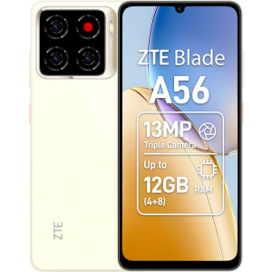Smartphone ZTE Blade A56, 64GB, 12GB RAM (4GB + 8GB extensibili), Dual SIM, 4G, 4-Camere, Floating Gold