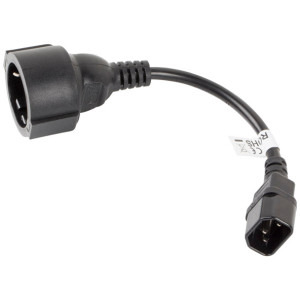 Lanberg Cablu adaptor Schuko Female - IEC320/C14 Male, 0.2m, negru