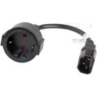 Accesoriu UPS Lanberg Cablu adaptor Schuko Female - IEC320/C14 Male, 0.2m, negru