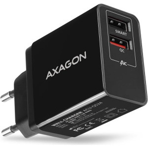 Incarcator retea AXAGON ACU-QS24, 2x USB, Quick Charge 24 W, Black