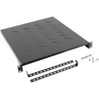 Lanberg AK-1005-B 1U, 19" Fixed Shelf, 500 mm, 25 kg, Black