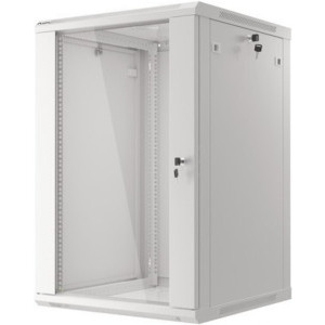 Lanberg WF01-6618-10S 18U, Wall mount, 600 x 600, Glass door, Gri