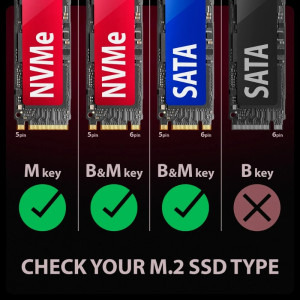 AXAGON EEM2-GAM M.2 NVMe & SATA USB-C 3.2 Gen 2 Black