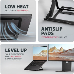 AXAGON STND-LAB stand aluminiu, 10-17.3 inch, pliabil, 8 pozitii, Black