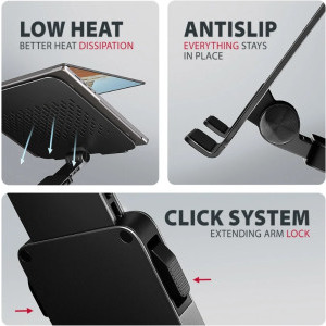 AXAGON STND-LRB stand aluminiu, 10-17.3 inch, rotativ 360, pliabil, Black