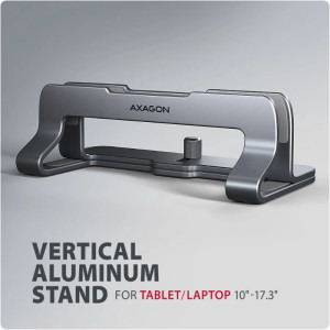 AXAGON STND-VG stand aluminiu, 10-17.3 inch, vertical, Grey
