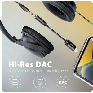 AXAGON ADA-HC, 1x USB-C Male - 1x Jack 3.5 mm Female, negru
