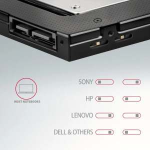 AXAGON HDD/SSD RSS-CD12, pentru unitati optice de tipul 12.7 mm