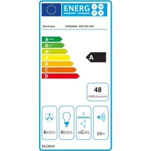 Electrolux telescopica LFP626AK, Putere de absorbtie 600 m3/h, 3 trepte, ExtractionTech Plus, Clasa A, 60 cm, Negru