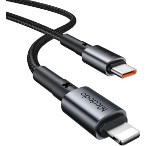 Mcdodo 1x USB-C Fast Charging PD, 30W, Black + cablu USB-C la Lightning