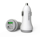Incarcator auto Mcdodo 1x USB QC 3.0, 1x USB 2.0, White