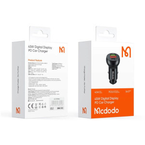 Mcdodo 1x USB-C, 1x USB-A, PD 45W, Black