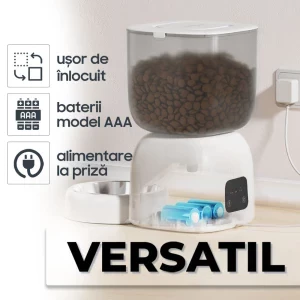 iHunt Dozator automat de hrana & Fantana de apa pentru animale Smart Pet Care Pack Alb