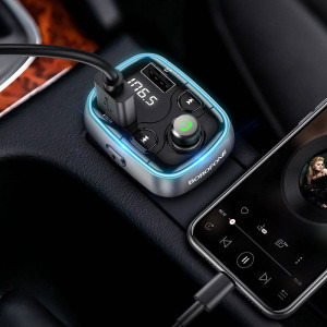 Borofone BC32 Sunlight, 2x USB, FM, Bluetooth, MP3 Player, TF card, buton apel, Black