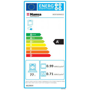 Hansa BOEIS696022, 77 L, 11 Functii, Grill, Clasa A, Inox