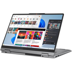 Lenovo 14'' IdeaPad 5 2-in-1 14AHP9, WUXGA IPS Touch, Procesor AMD Ryzen™ 7 8845HS (16M Cache, up to 5.1 GHz), 16GB LPDDR5X, 1TB SSD, AMD Radeon 780M, No OS, Luna Grey