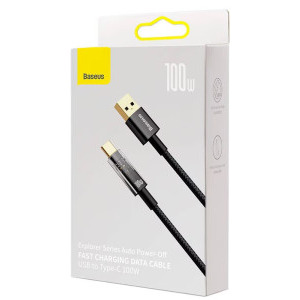 Baseus Explorer, USB Male la USB-C Male, 100W 1 m, Fast Charging, Black