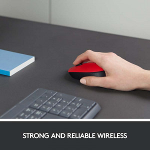 Logitech M171, Wireless, Red