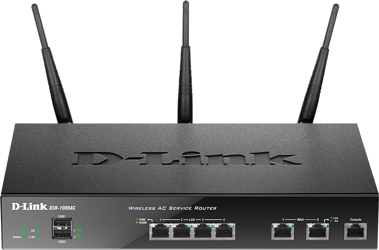 Router wireless D-Link Gigabit DSR-1000AC Dual-Band VPN WiFi 5