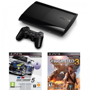 Sony PlayStation 3 500GB slim black + Controller DualShock 3 + Joc Gran Turismo 5 + Joc Joc Uncharted 3