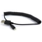 Cablu de date / adaptor Gembird USB-A Male la Lightning Male, 1.5 m, Coiled, Black
