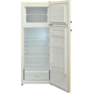 Fram FDD-VRL212BGE++, 212 L, Clasa E, Less Frost, Control mecanic, Iluminare LED, 145 cm, Crem
