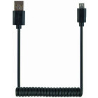 Cablu de date / adaptor Gembird USB Male la microUSB Male, 0.6 m, Coiled, Black
