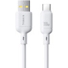 Cablu de date / adaptor Baseus Silky, USB Male la USB-C Male, 100 W, 2 m, White