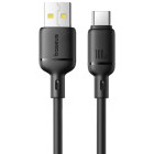 Cablu de date / adaptor Baseus Silky, USB Male la USB-C Male, 100 W, 1 m, Black